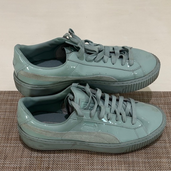 Puma Shoes - Puma Basket Mint Green Platform Sneakers. Women's 10. Excellent condition. Nice!